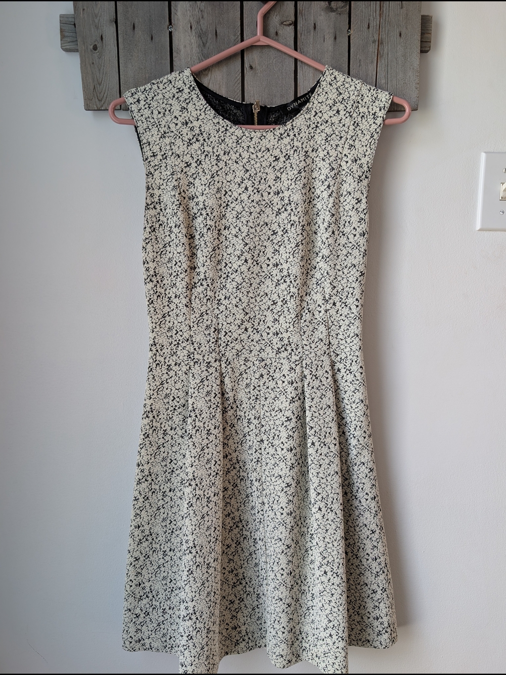 Dynamite Cream Dress with Black Floral Print